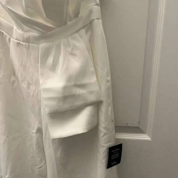 . Nwt! Lulus Women's Won A Heart White Strapless Wide Leg Jumpsuit M - Picture 7 of 7